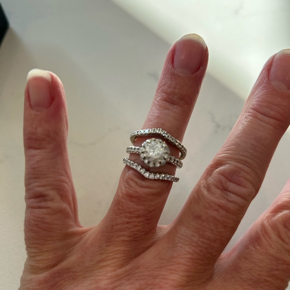 Tolkowsky White Gold Natural Diamond Ring Set Size 6.5 from Kay Jewelers - Picture 6 of 9